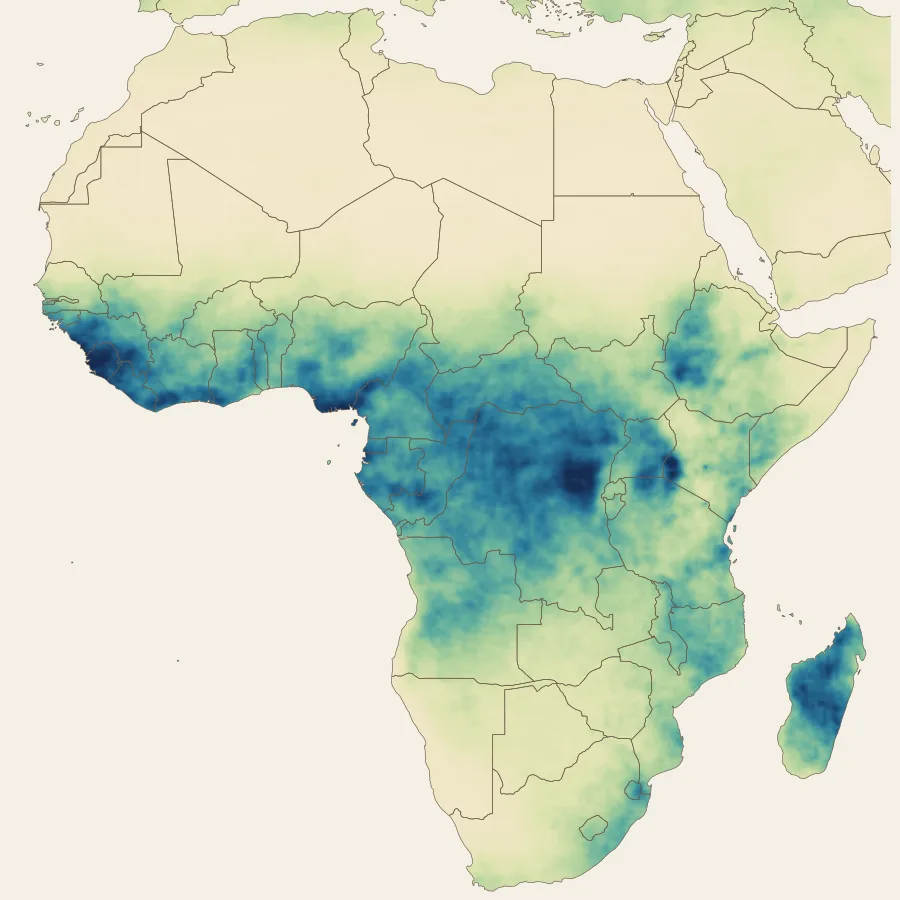 CHIRPS mean annual rainfall, Africa