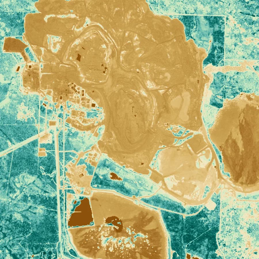NDVI over a mine and its surroundings